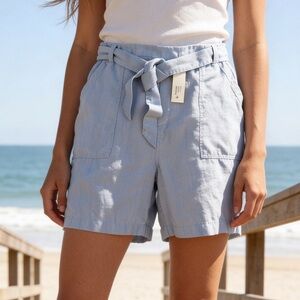 New Soft Surroundings Womens Tie-Waist Women’s Shorts in Light Blue size 2X